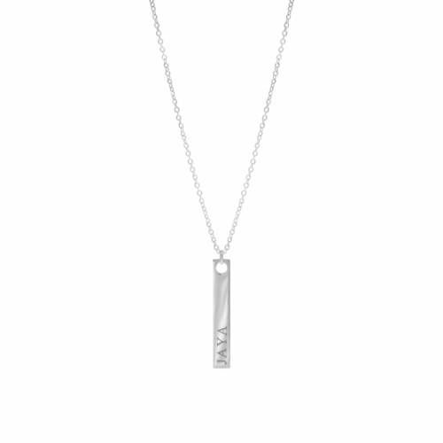 Zilveren ketting met bar graveerbaar