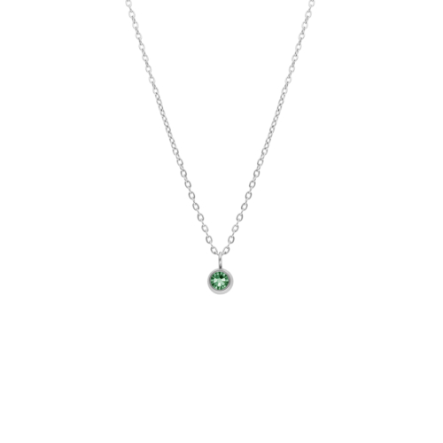 Ketting met geboortesteen in de kleur zilver