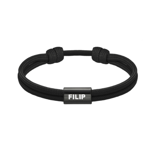 Naam armband heren zwart