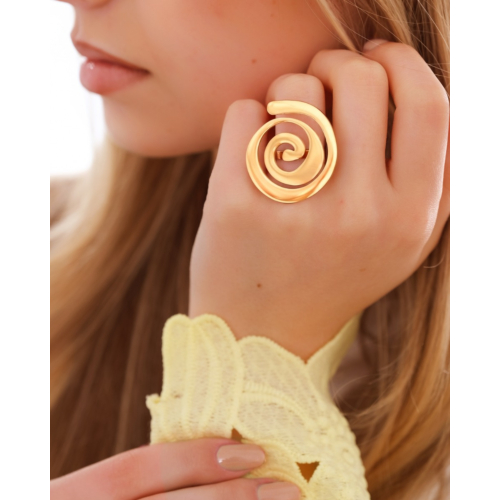 Verstelbare ring swirl goudkleurig