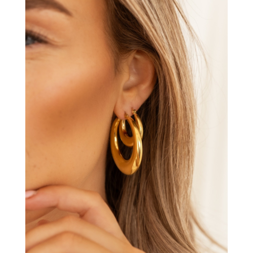 Oorbellen set chunky goudkleurig
