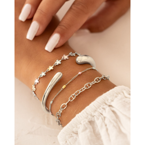 Bolletjes armband pastel