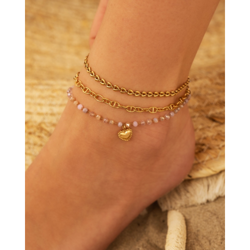 Chain enkelbandje eyecatcher mini goudkleurig