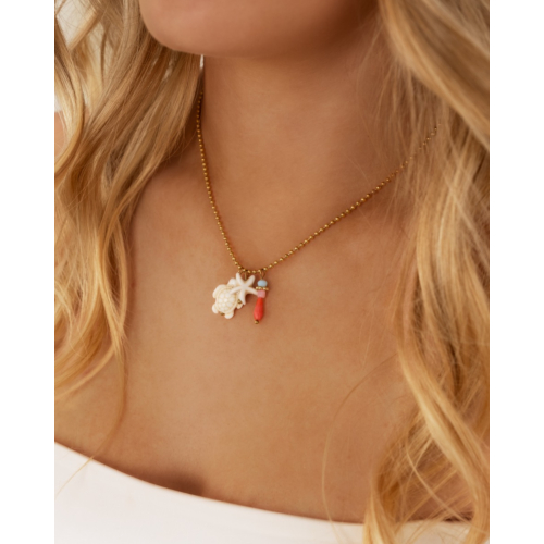 Bolletjes ketting beach hangers goudkleurig