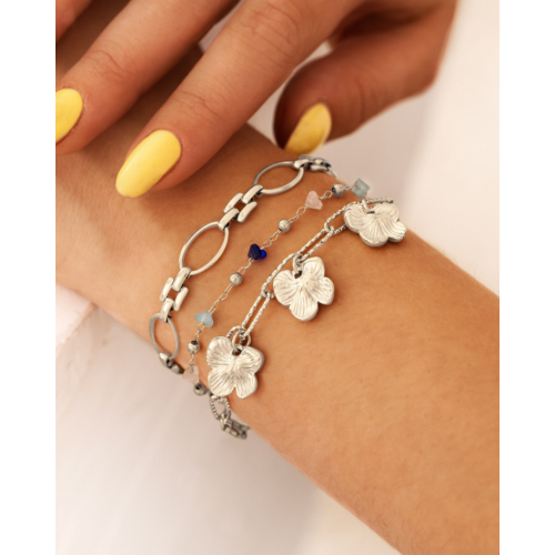 Bolletjes armband met steentjes mix
