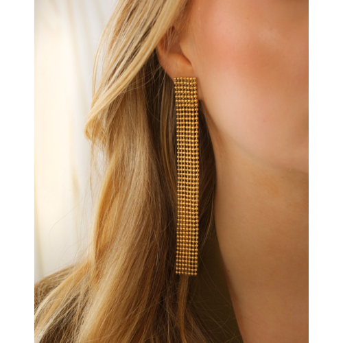 Lange oorbellen statement goudkleurig