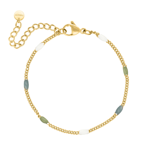 Enkelbandje met bolletjes trend colors goudkleurig