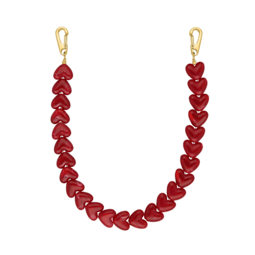 Telefoonkoord hartjes kralen rood