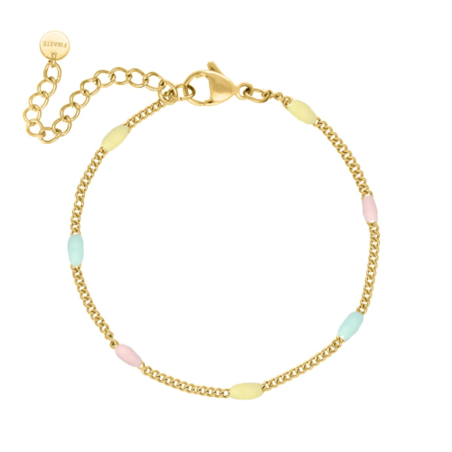 Flower necklace fall goudkleurig