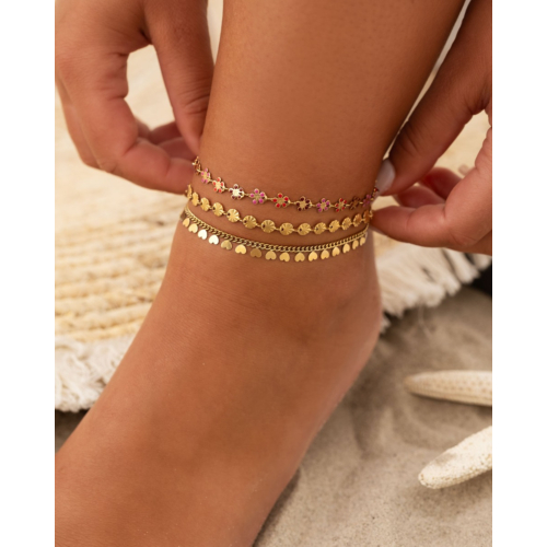 Enkelbandje little hearts goudkleurig