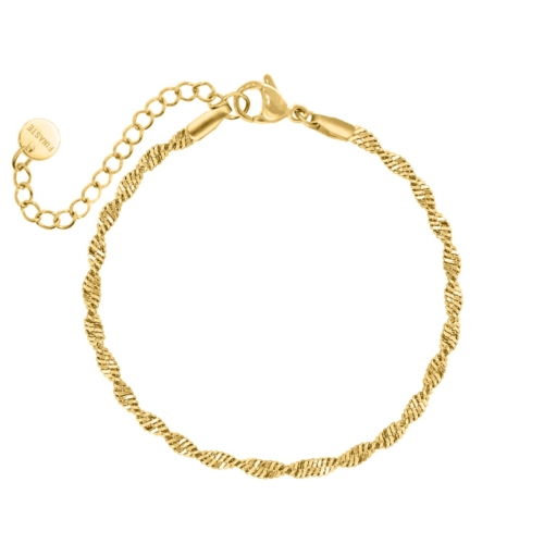 Flower necklace fall goudkleurig