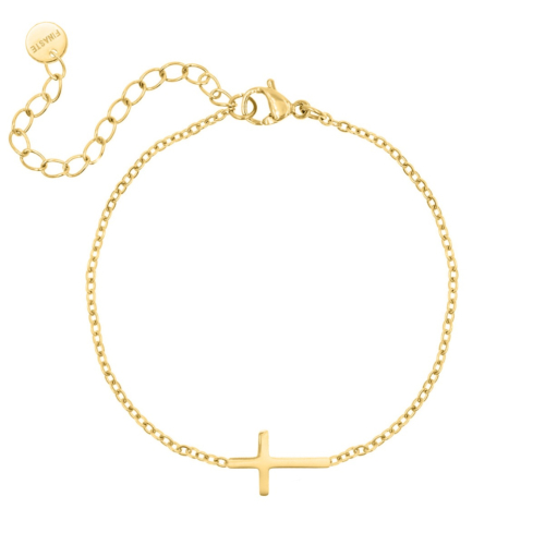 Flower necklace fall goudkleurig