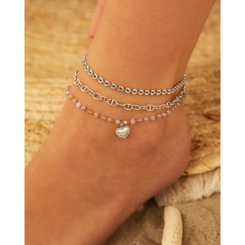 Heart chain enkelbandje