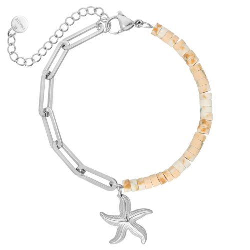 Gekleurd chain enkelbandje met zeester 