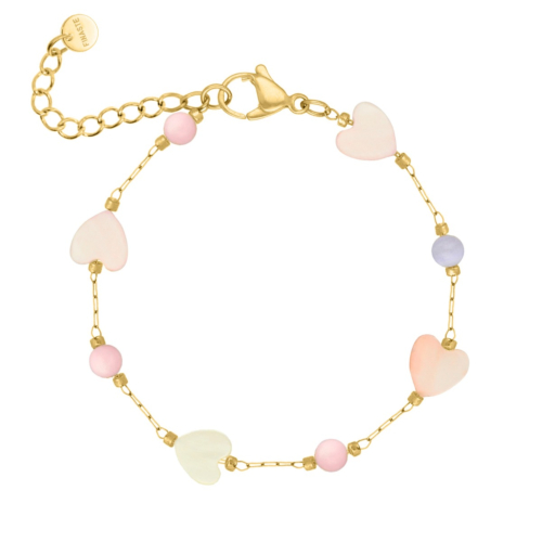 Armband love hearts double goudkleurig