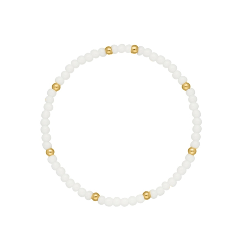 Witte kralen armband goudkleurig