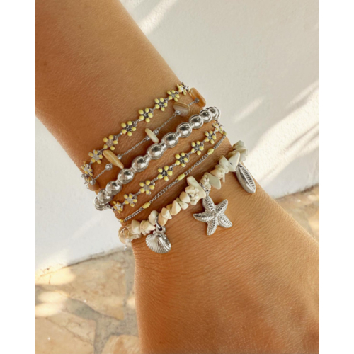 Armband beige steentjes