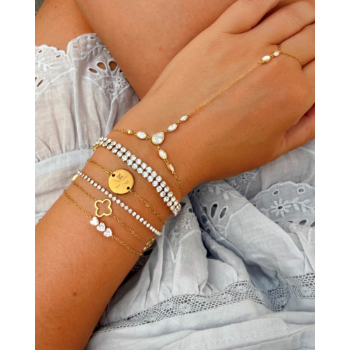 Armband Met Drie Letters Goud Kleurig