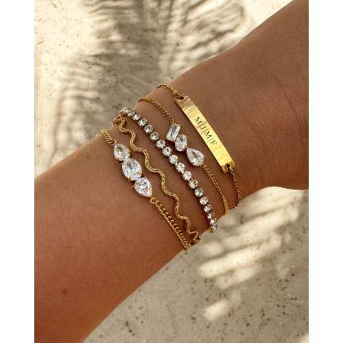 Tennis bracelet goud kleurig