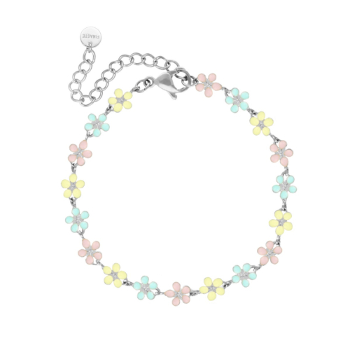 Flower necklace fall goudkleurig