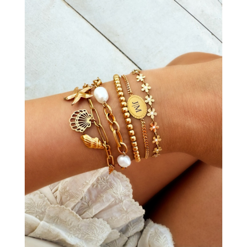 Kralen Armband Bolletjes Goudkleurig