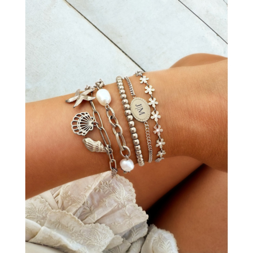 Kralen Armband Bolletjes Zilverkleurig 