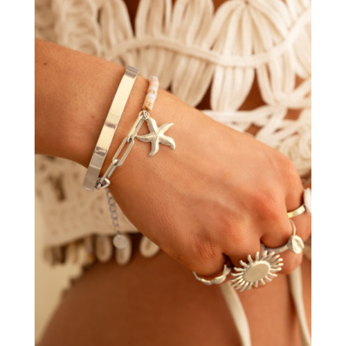 Gekleurde chain armband met zeester