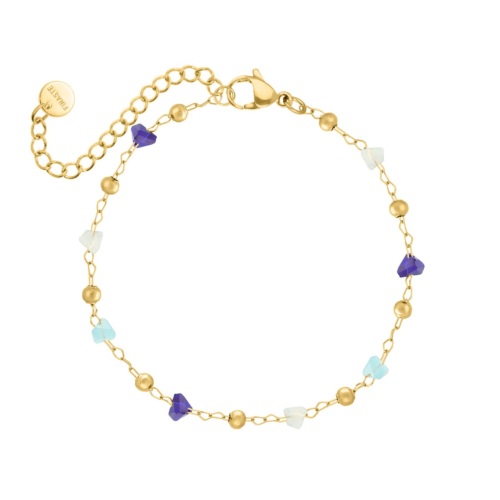 Bolletjes armband met steentjes goudkleurig