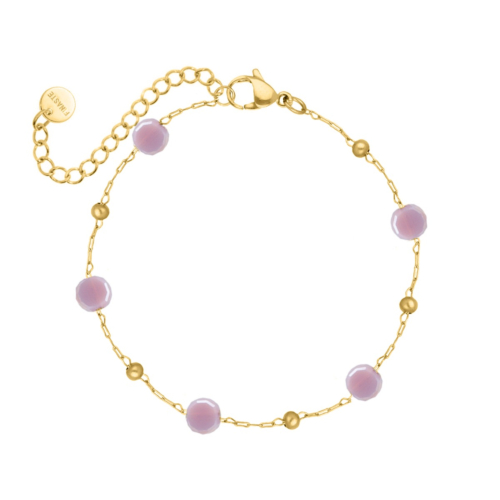 Armband love hearts double goudkleurig
