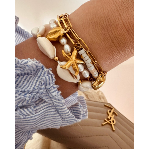 Bedelarmband zee bedels goudkleurig