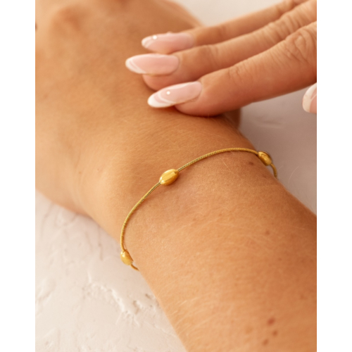 Fijne bolletjes armband goudkleurig