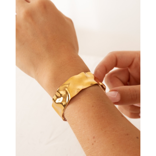 Chunky bangle vintage goudkleurig