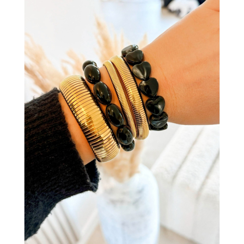 Zwarte hartjes armband kralen