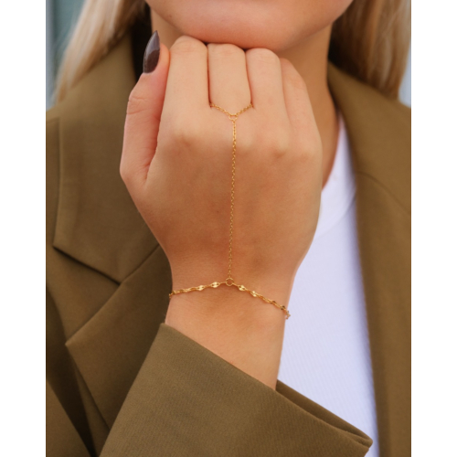 Handchain trendy goudkleurig