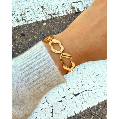 Statement armband organic goudkleurig