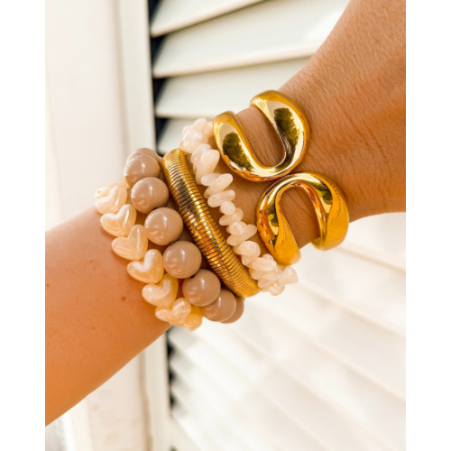 Double loop bangle goudkleurig