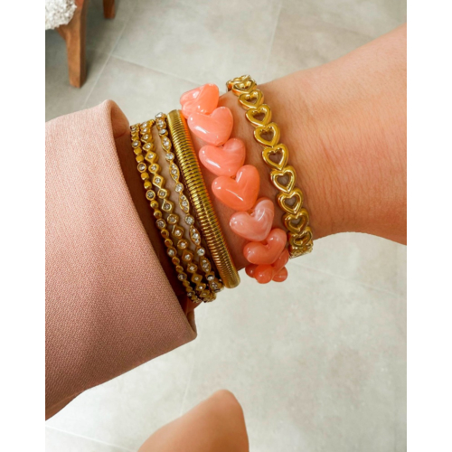 Bangle armparty met hartjes