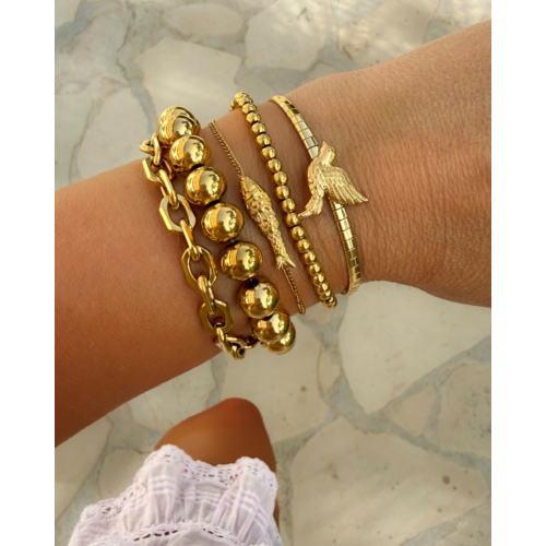 Armband vis goudkleurig