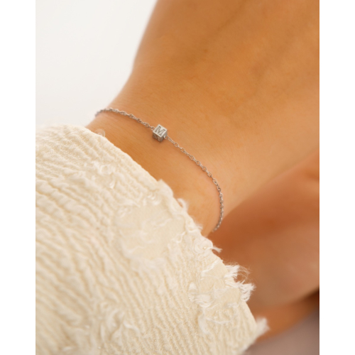 Mini cube initial armband