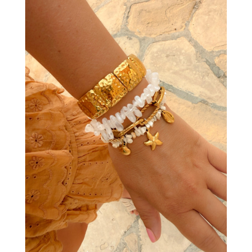 Kralenarmband steentjes mix wit