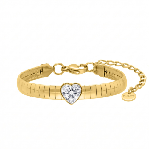 Snake armband hartje goudkleurig 