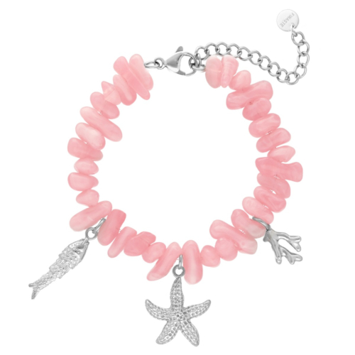 Kralenarmband roze met zomer bedels