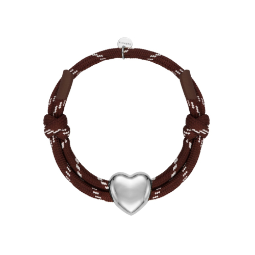 Bruine touwtjes armband hart