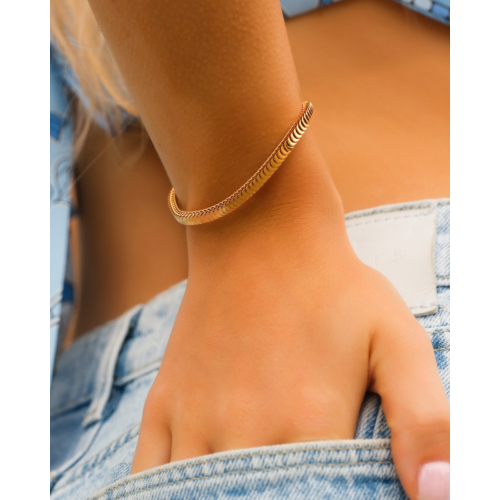Schakelarmband cube goudkleurig
