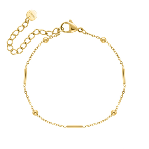Armband met subtiele bolletjes & tubes goudkleurig