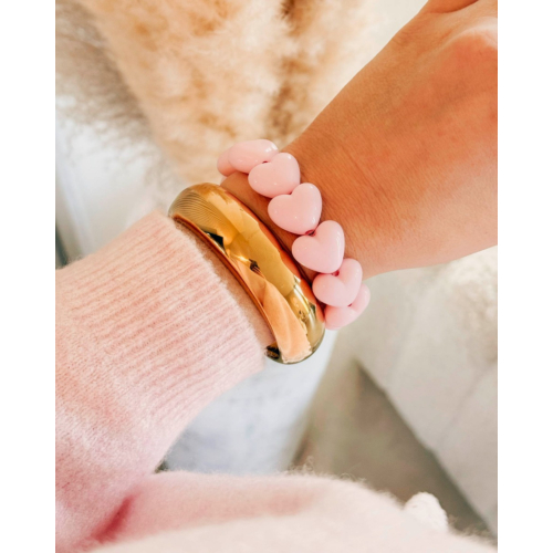 Hartjesarmband roze