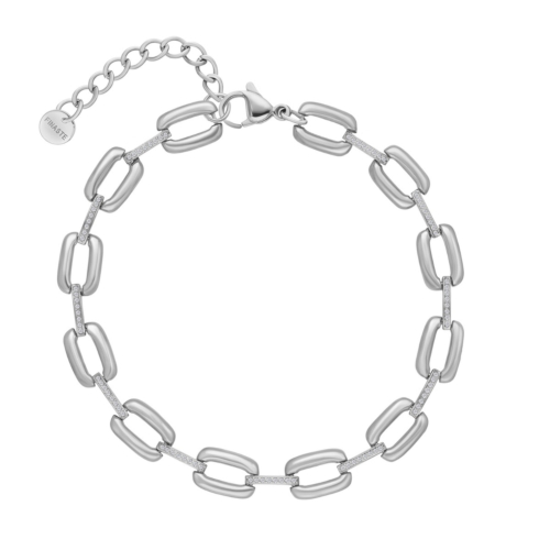 Schakelarmband met steentjes goudkleurig