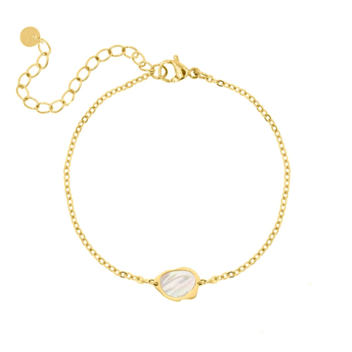 Armband parelmoer kleur goud