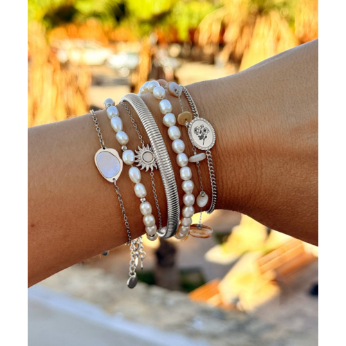 Birth flower armband met jouw gravering