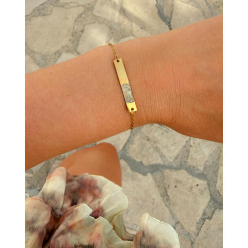 Bar armband vingerafdruk goud kleurig